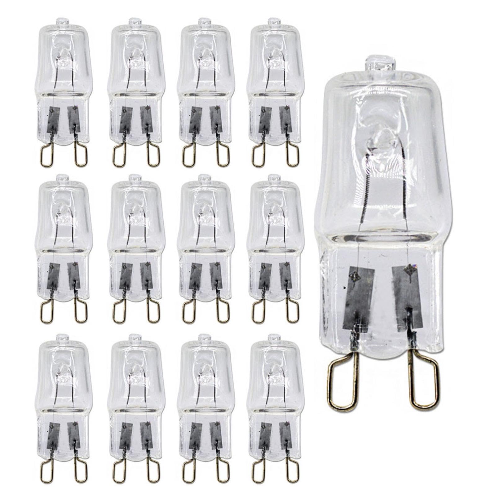 UGEFKMQ G9 Halogen Light Bulb 230V 22W Transparent G9 Halogen Lamp 25W Dimmable T4 Jcd Type 2 Pin G9 Halogen Capsule Bulb Replacement 20Pc 50W
