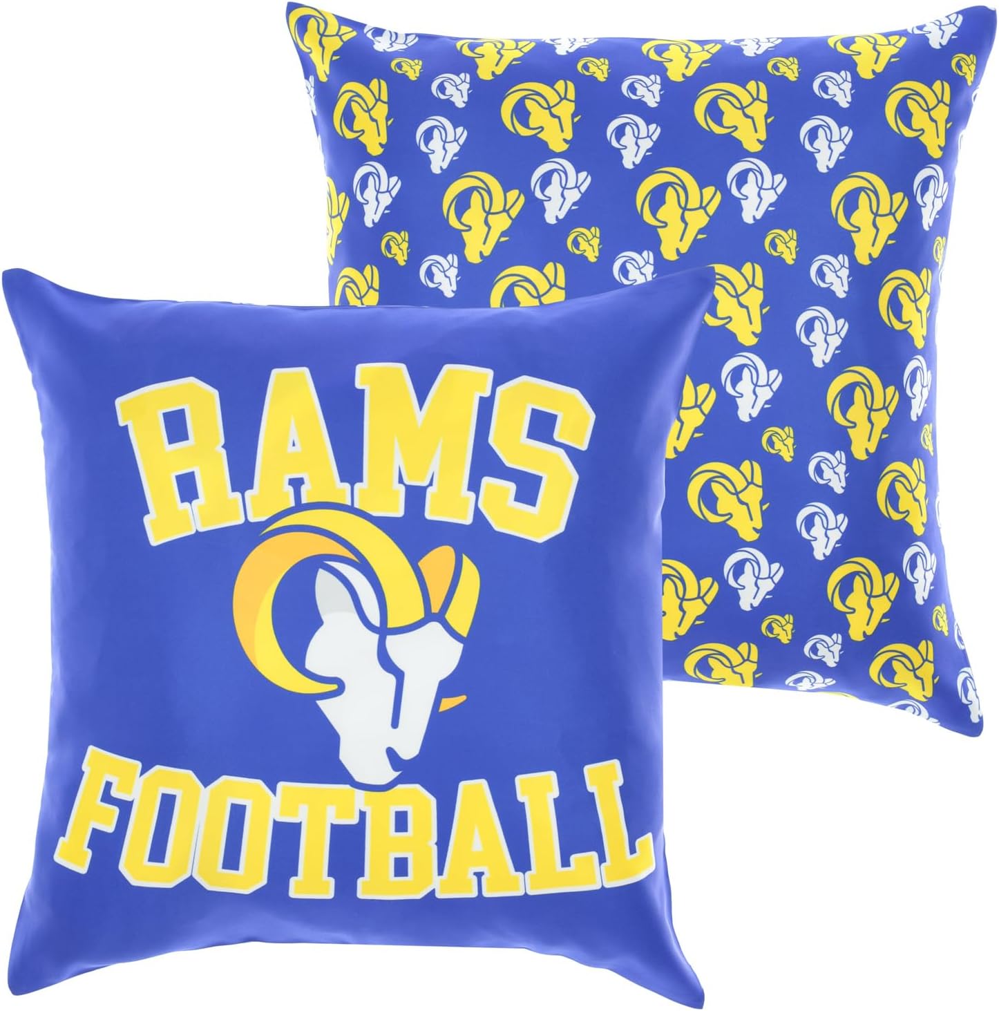 FOCO NFL 2 Pack Throw Pillow Cover 18 x 18, Los Angeles Rams