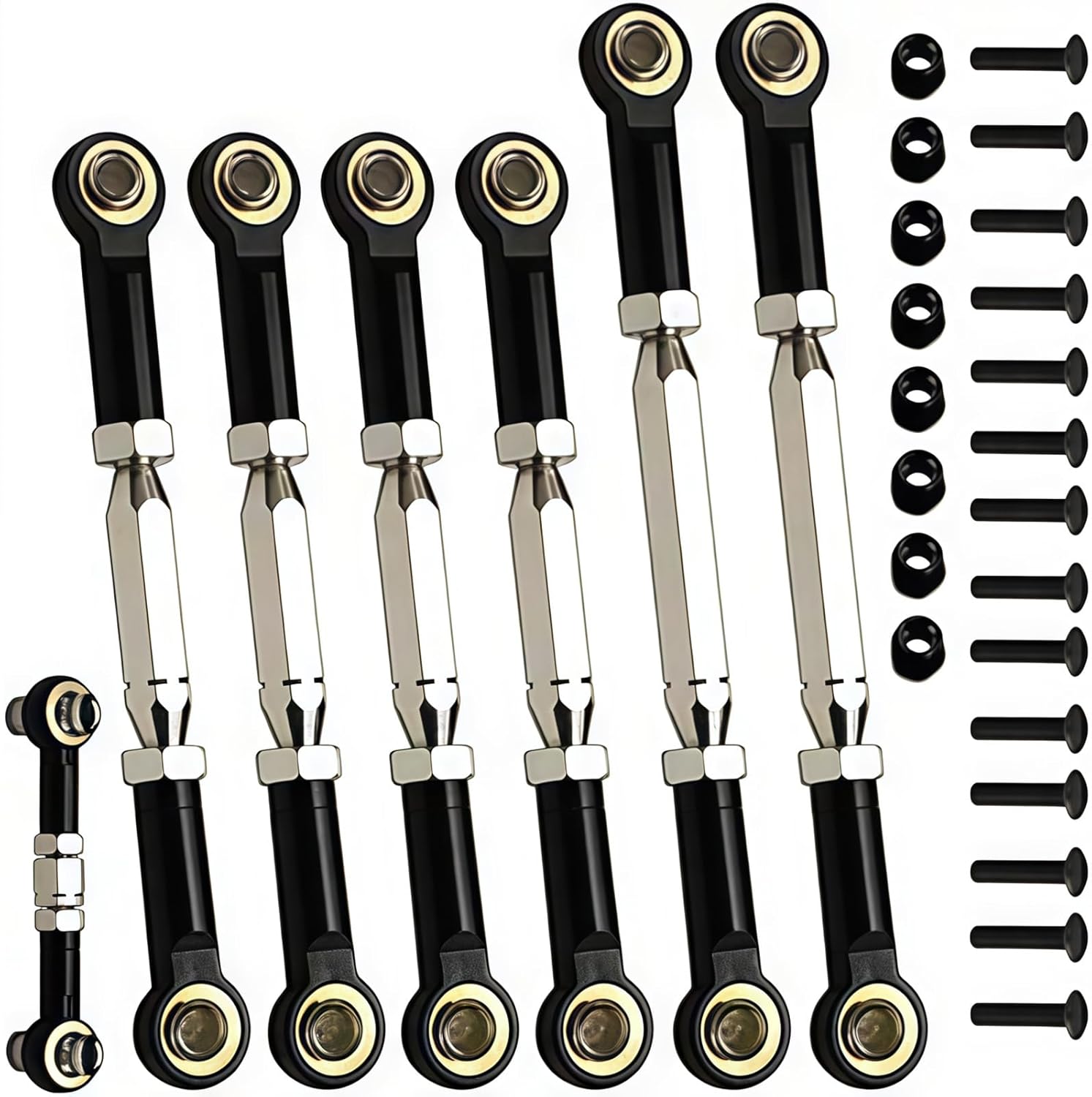 (Actualización 2025) 3.071-4.252 in Tensores de acero inoxidableEnlace Camber para 110 Traxxas Slash 4X4 VXLRustler 4X4Stampede 4X4 VXLHoss 4X4 RC