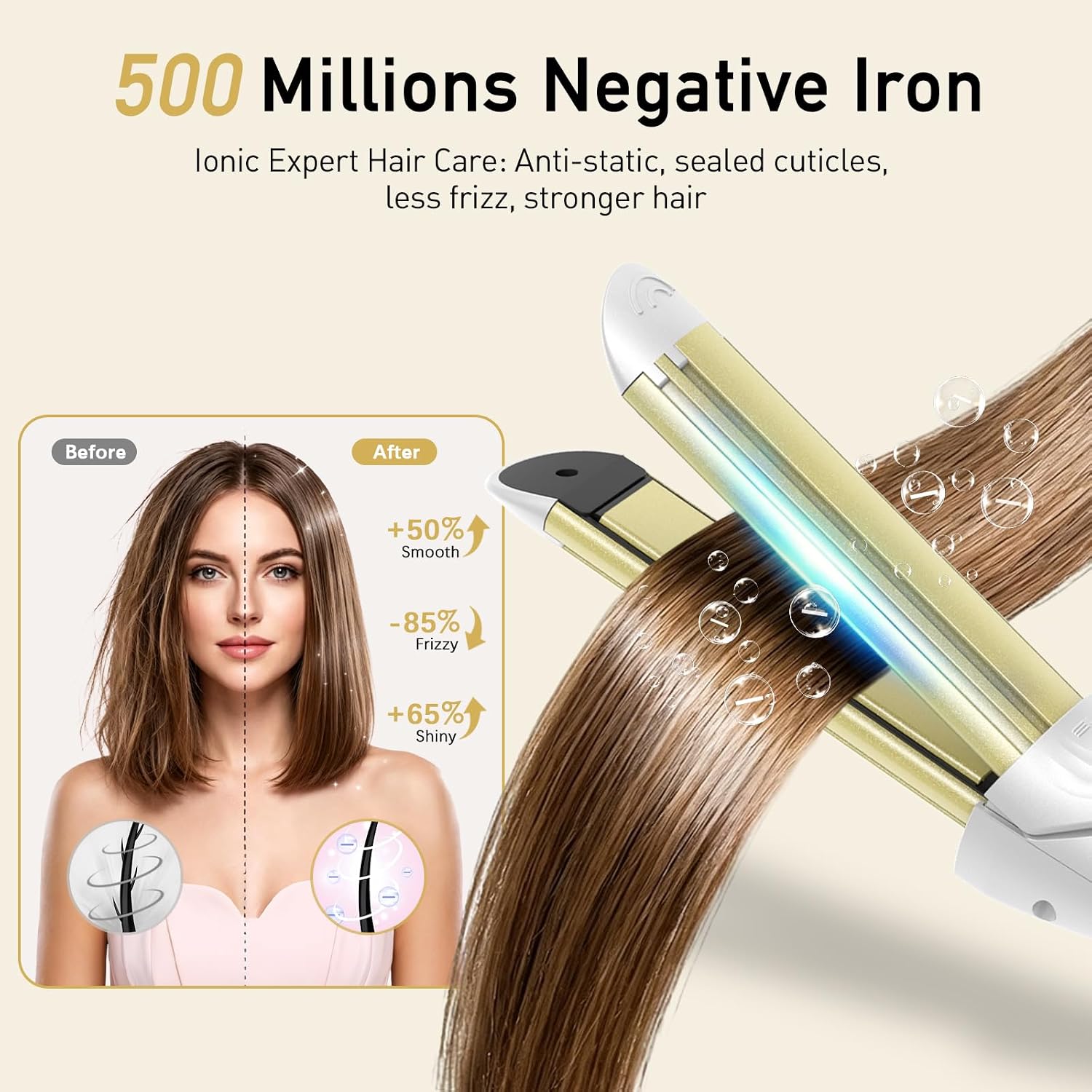 TOME Cool Air Styler 2-in-1 Curl Straighten, Ceramic, Dual Voltage 110–240V