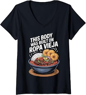 Womens Ropa Vieja Cuban Food Funny Shredded Beef V-Neck T-Shirt