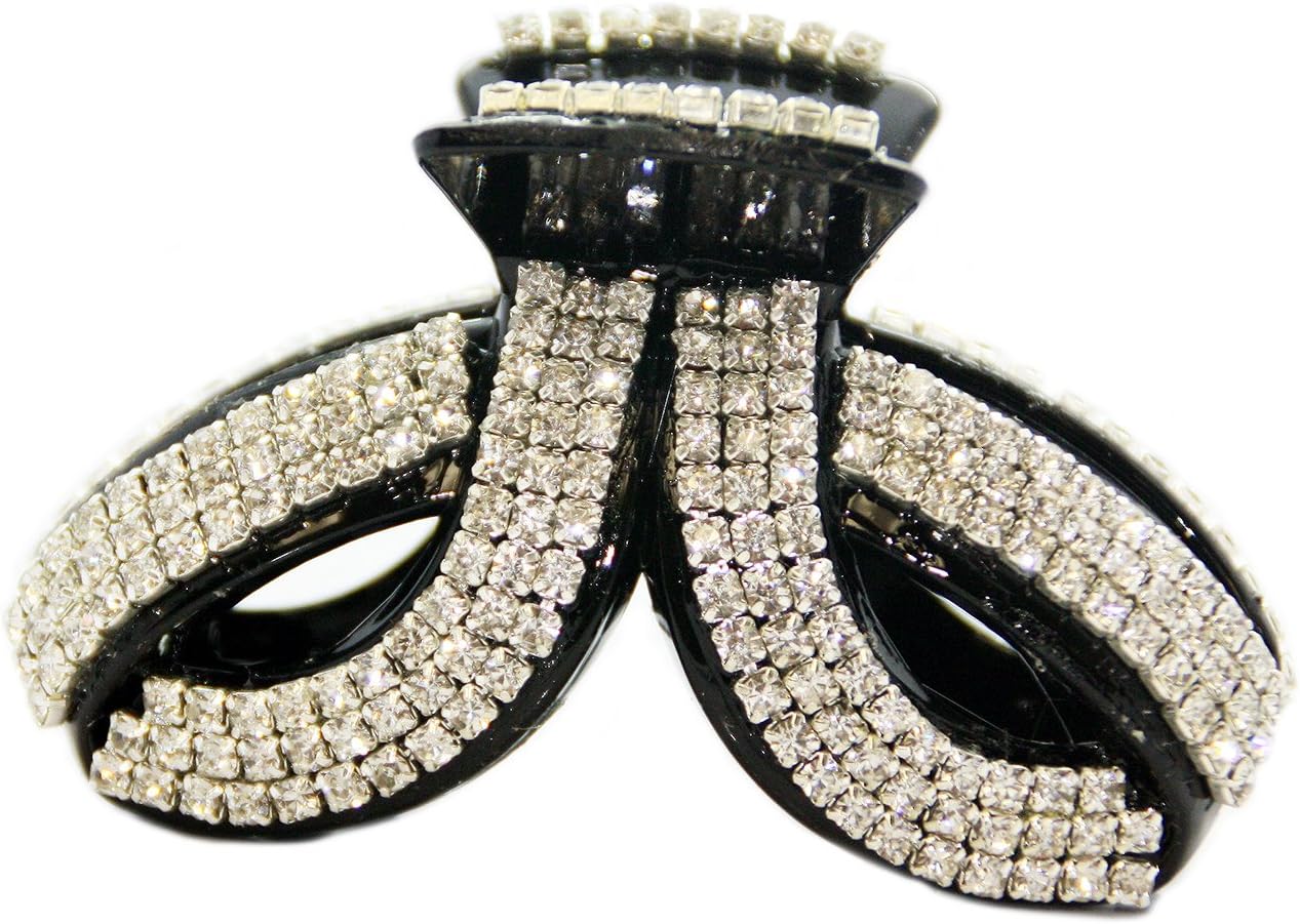 JCPeniel Large Twist Fancy Rhinestones Claw Clip Jaw Clips for Thick Hair