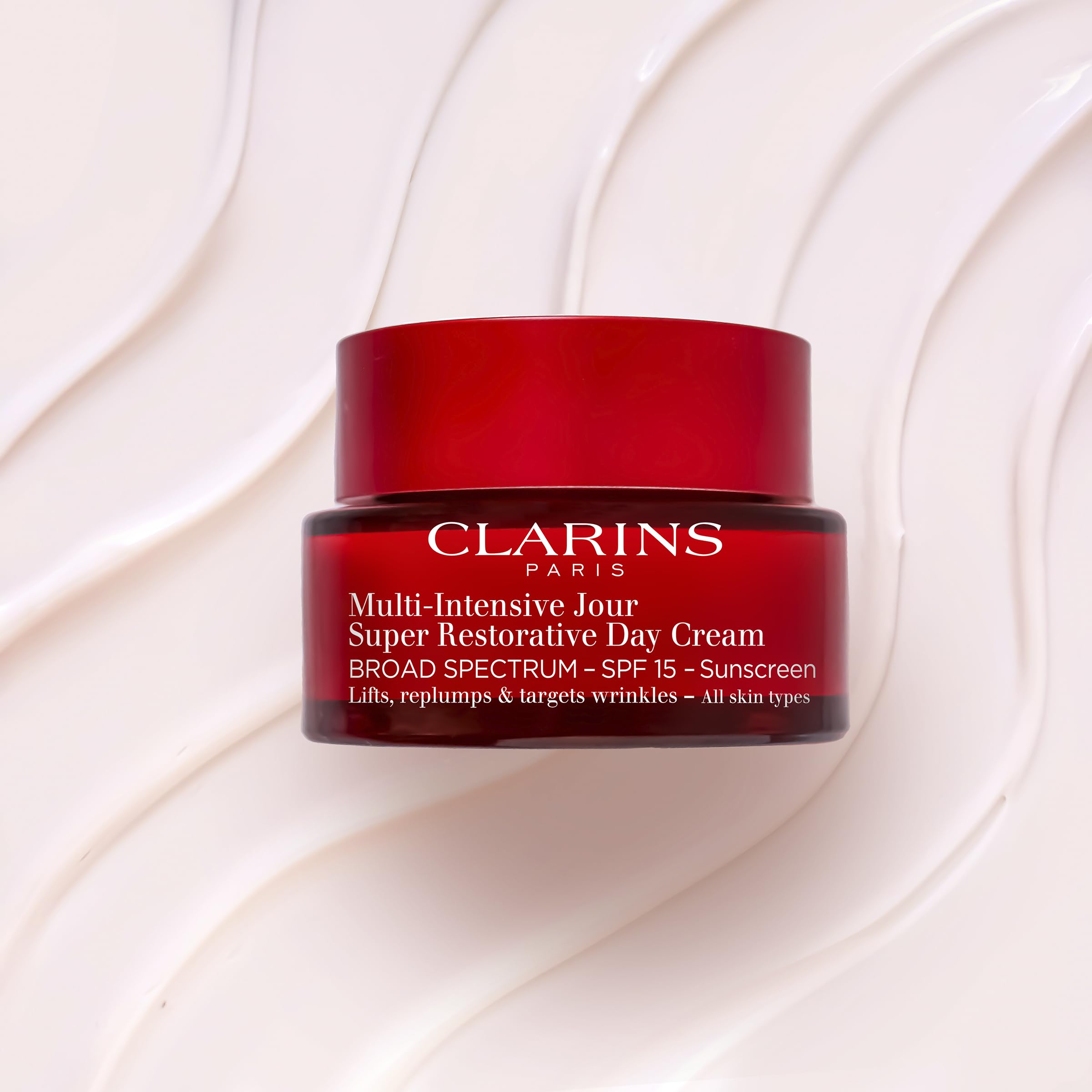 Clarins Super Restorative Day Cream, Broad Spectrum SPF 15 Sunscreen | Anti-Aging Moisturizer For Mature Skin Weakened By Hormonal Changes | Replenishes, Illuminates & Densifies Skin|Targets Wrinkles