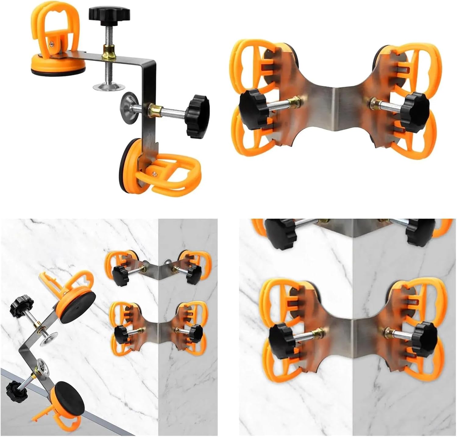 90 Degree Countertop Seam Setter Countertop Installation Tool Right Angle For s Slab Tile Stone Granite Marble - Flattening Tool(Four Suction Cup)