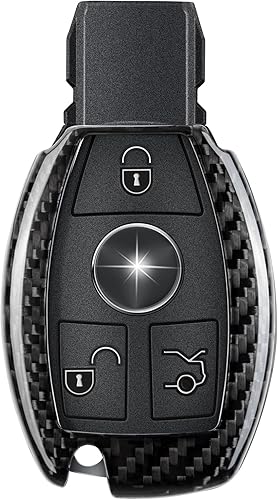 T-carbon - Funda para llavero de fibra de carbono real para Mercedes Benz, protector de llavero T-carbon para Benz A B C E S G M V Class CLA CLS GLA