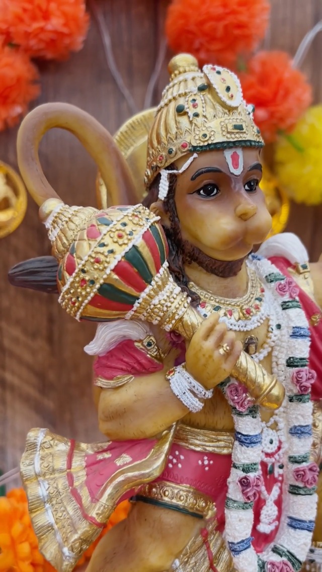 Estatua de Hanuman Volador Hindu 9.2 in Decoración Espiritual miniatura 7