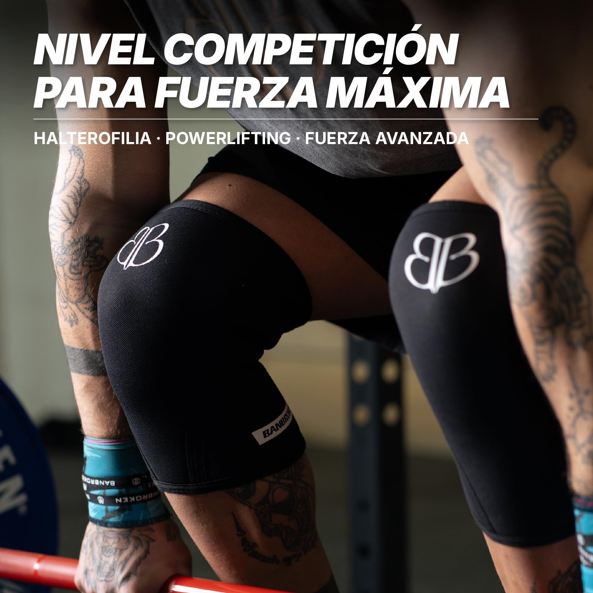 BANBROKEN Ginocchiere 7 mm PRO LIFTER (2 unità) 7 mm Knee Sleeves - Weightlifting, Strongman, sollevamento pesi, compressione Squats e altri sport. uomo, donna, 1 paio, nero (WL PRO, M)