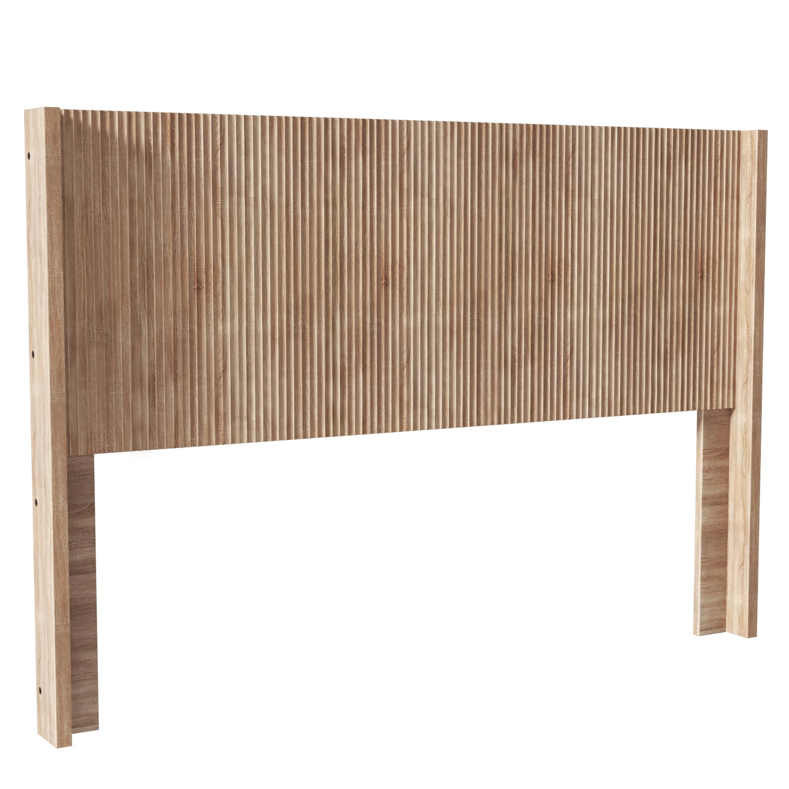 SEPTBOT King Size Fluted Headboard ONLY - Wall Mount Wood Headboard, Rustic & Modern Farmhouse,Boho,Fluted Panel,Wingback Design (Oak, King)