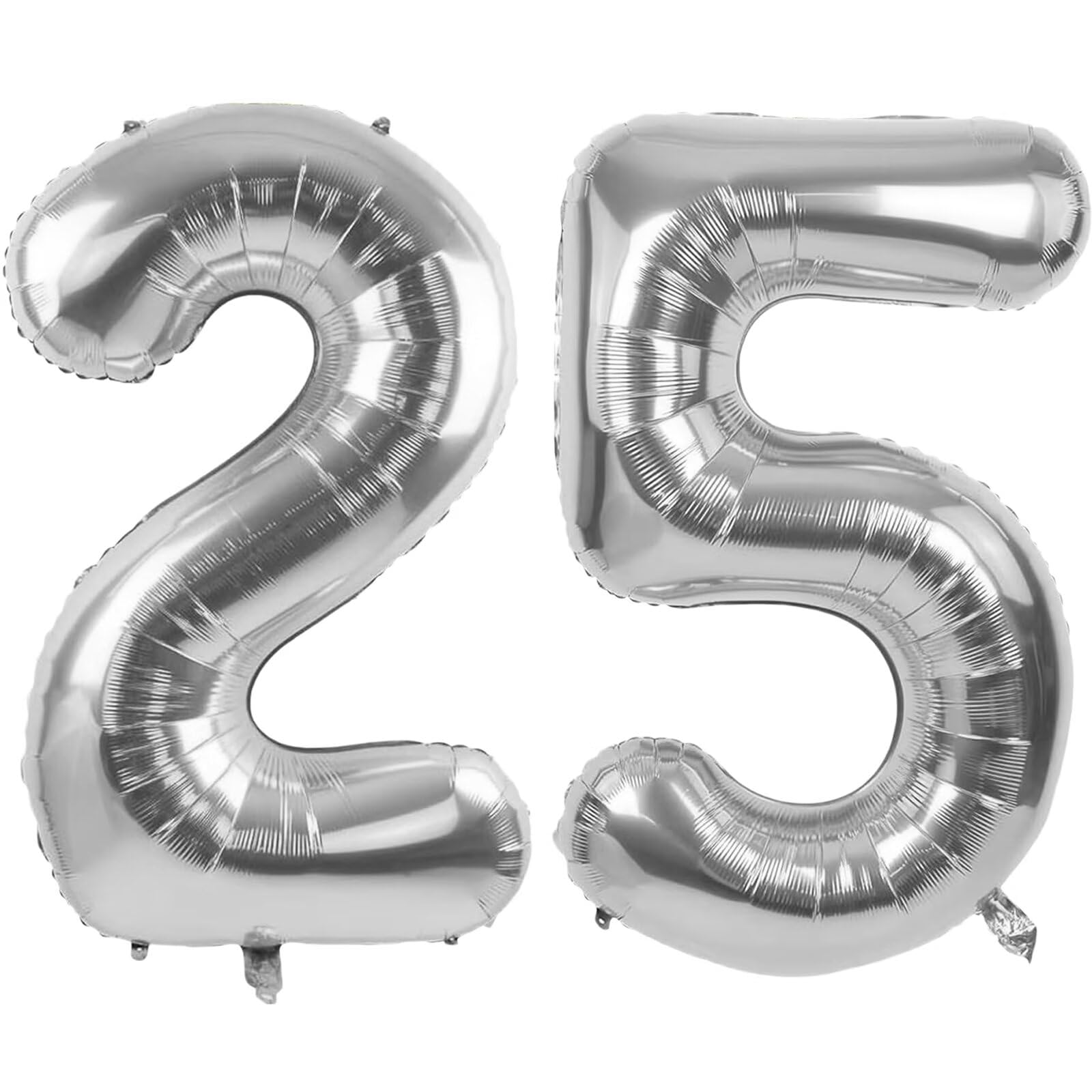 Silver Number Balloons 40 Inch Silver 25 Number Balloon 25th Birthday Foil Balloons Silver 52 Balloon Birthday Wedding Party digital Decorations (
