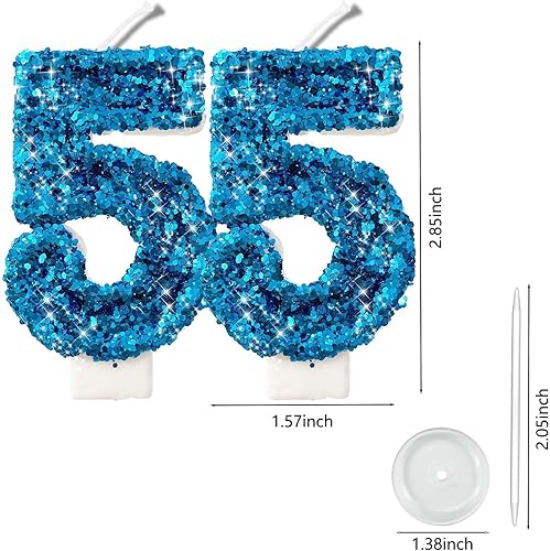 Miniatura 164 de Velas de números con purpurina de oro rosa de 2.8 pulgadas, muchos colores, regalos de cumpleaños de 22 años, velas de cumpleaños, velas de números