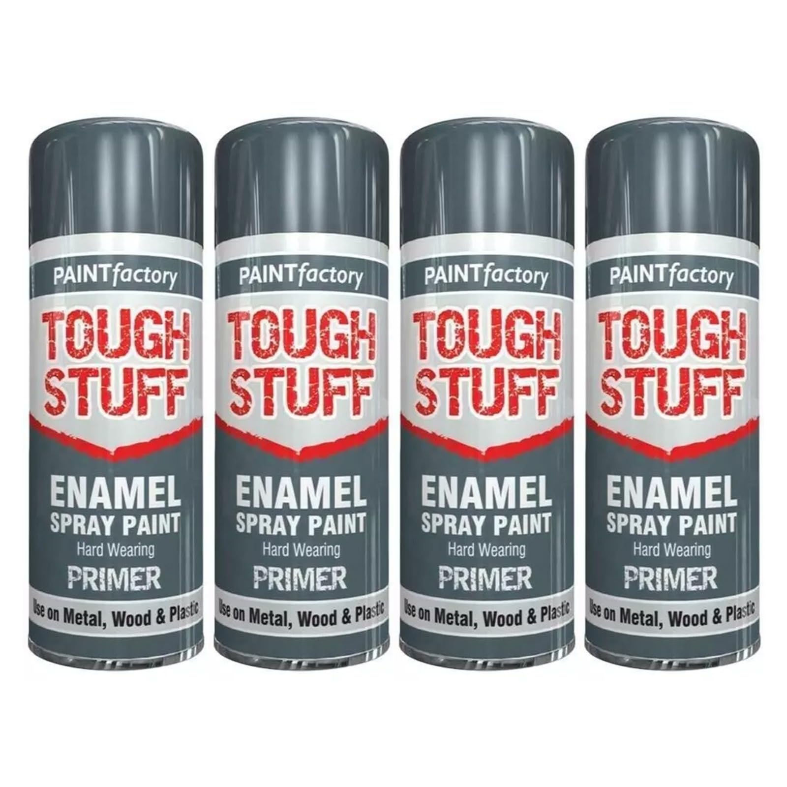 SDMAX Enamel Grey Primer Spray Paint, Durable And Long-Lasting, Non-Cracking, Fast Drying, Easy To Apply, Portable And Lightweight, Interior And Exterior Use, 400ml (4PCS)