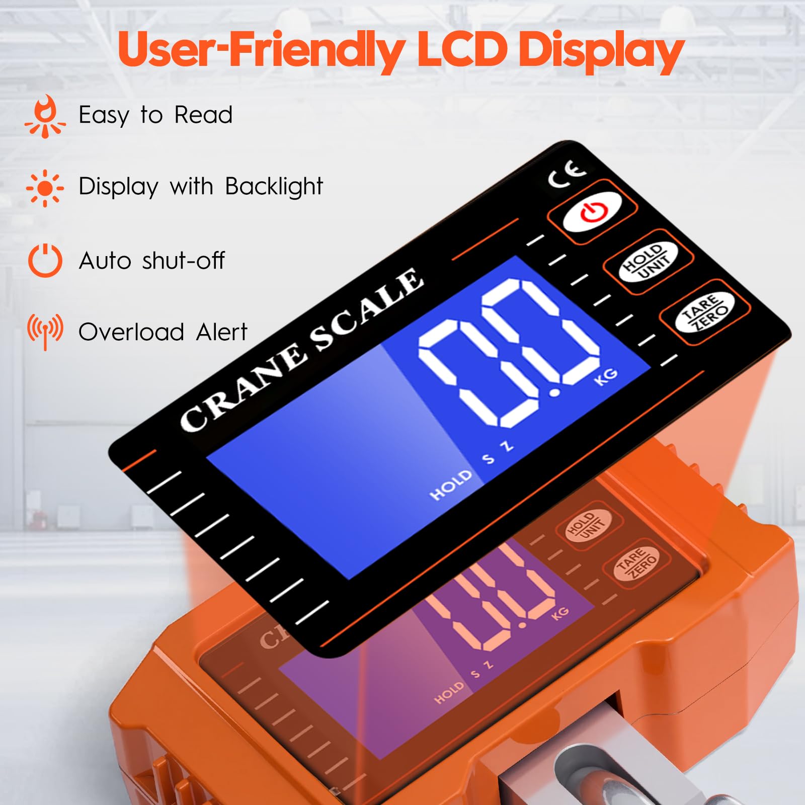 Digital Crane Scale - 2200lb / 1000kg Heavy Duty -4 Digital Crane Scale - 2200lb / 1000kg Heavy Duty -4
