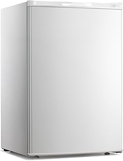 Kismile Upright Freezer,3.0 Cu.ft Mini Freezer with Reversible Single Door,Removable Shelves,Small Freezer with Adjustable Thermostat for Home/Kitchen/Office (White)