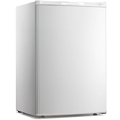 Kismile Upright Freezer,3.0 Cu.ft Mini Freezer with Reversible Single Door,Removable Shelves,Small Freezer with Adjustable Thermostat for Home/Kitchen/Office (White)