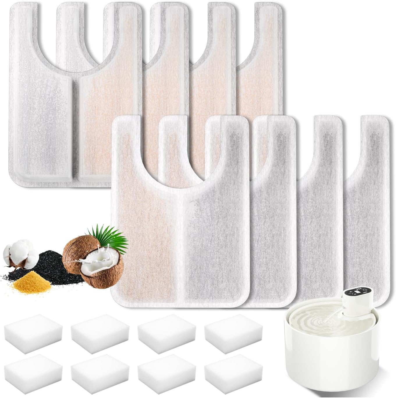 Jzla pro Fuente de Agua Automática para Gatos con 16 Filtros