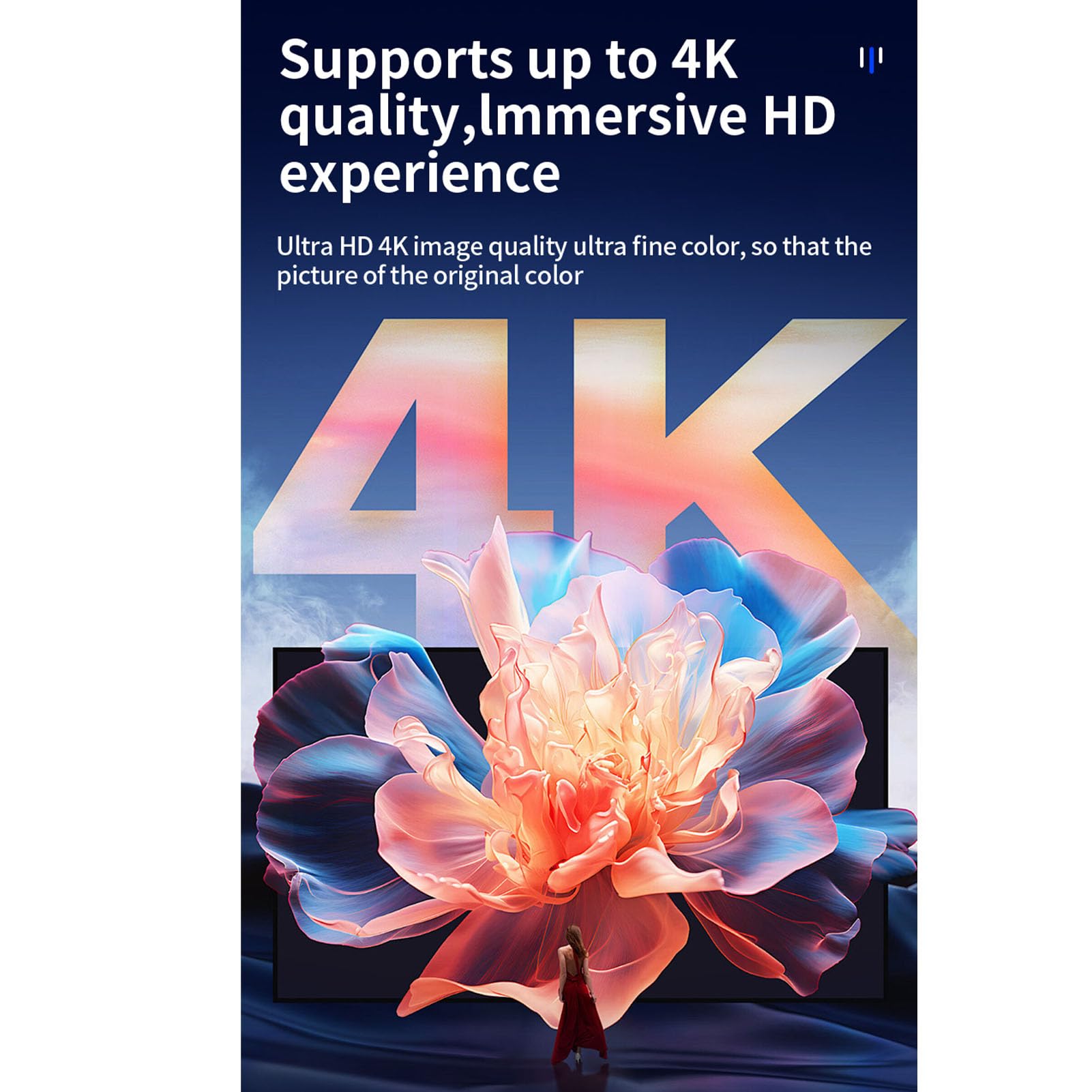 Annadue -Projektor mit Stand, 1080p Tragbarer Projektor mit 360 Grad Einstellbar, 150Ansi Auto Keystone Correction, Outdoor -LED -Filmprojektor für für Android (US-Stecker)