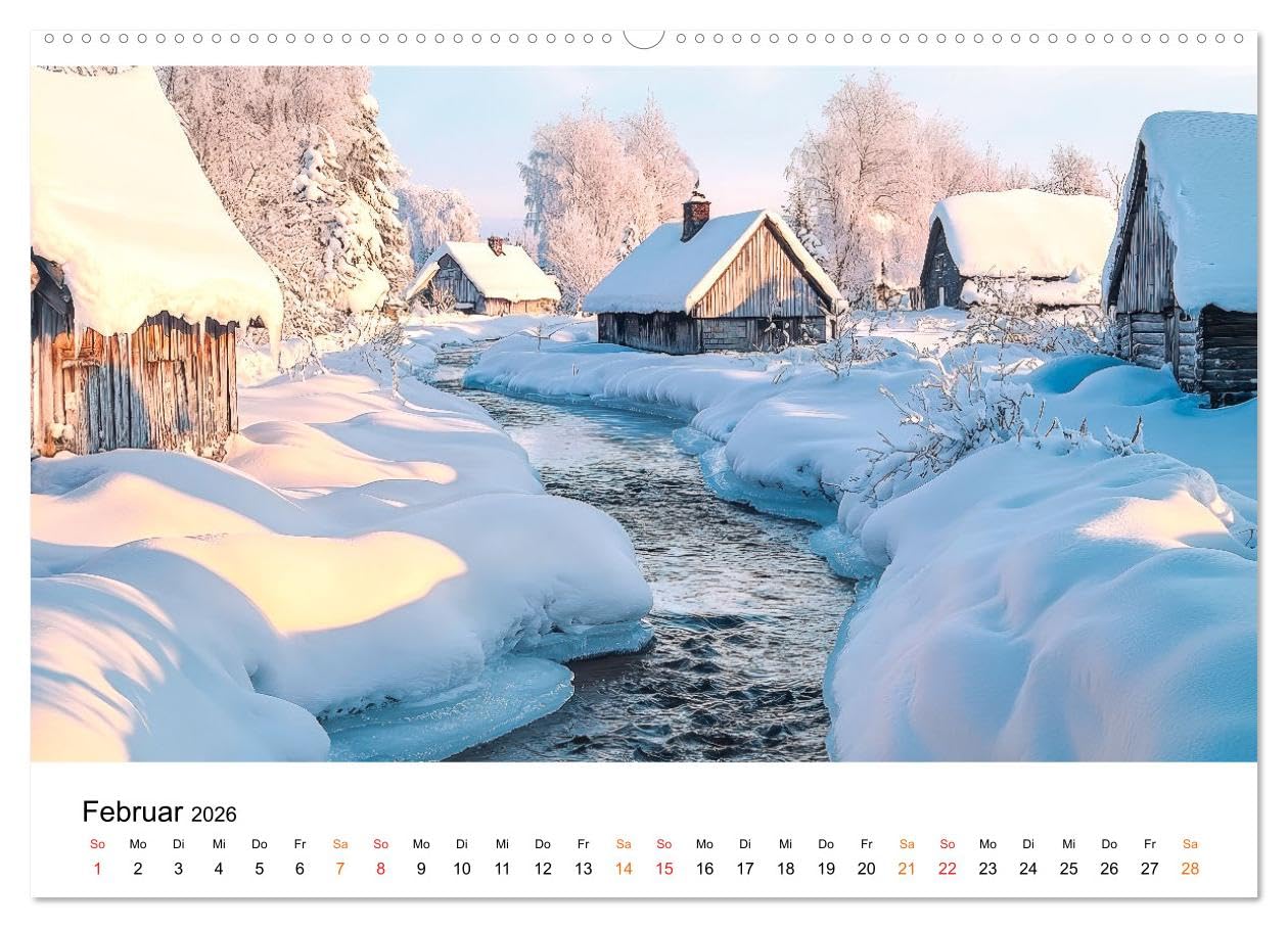 Winterzauber - Nordwind und Schneegestöber (hochwertiger Premium Wandkalender 2026 DIN A2 quer), Kunstdruck in Hochglanz: Erleben Sie die Poesie des Winters - jeden Tag aufs Neue. (CALVENDO Natur)