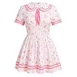 ABAFIP Women's One Piece Bodysuit Pajamas Romper Cute Short Sleeve Doll Collar Pjs Nightwear Rompers Dress