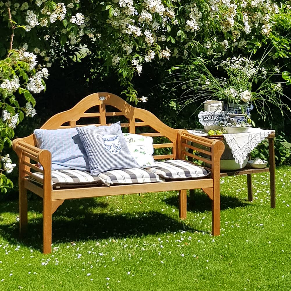 Casaria® Gartenbank Wetterfest Holz FSC®-Zertifiziert 240kg Belastbar 2-Sitzer Armlehne Rückenlehne 135x56cm Garten Balkon Holzbank Eukalyptus Braun