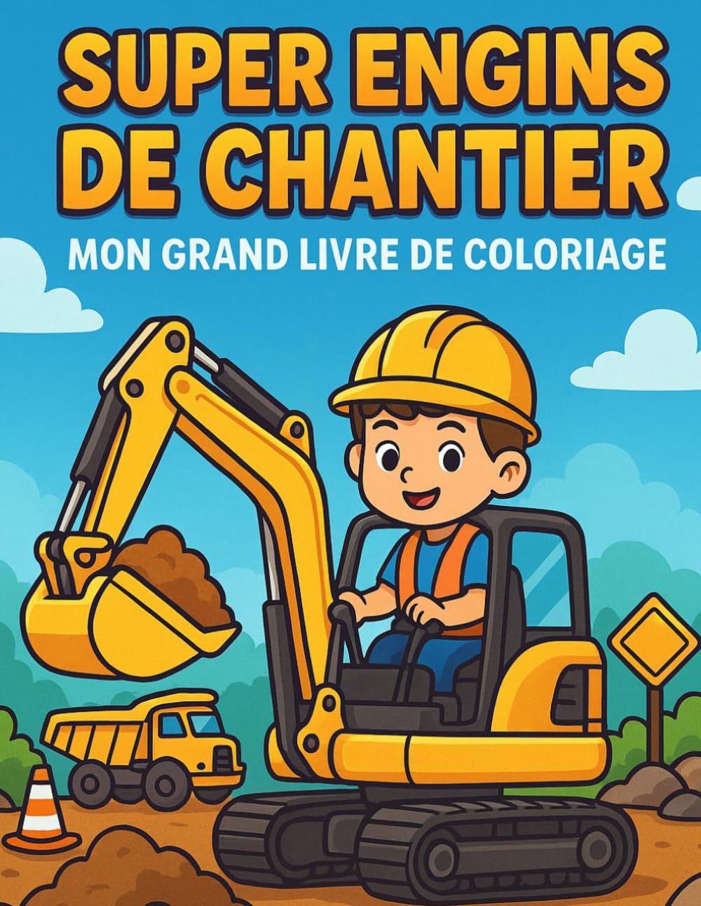 Livre de Coloriage Super Engins de Chantier (Le Grand Livre des Tracteurs à Colorier)