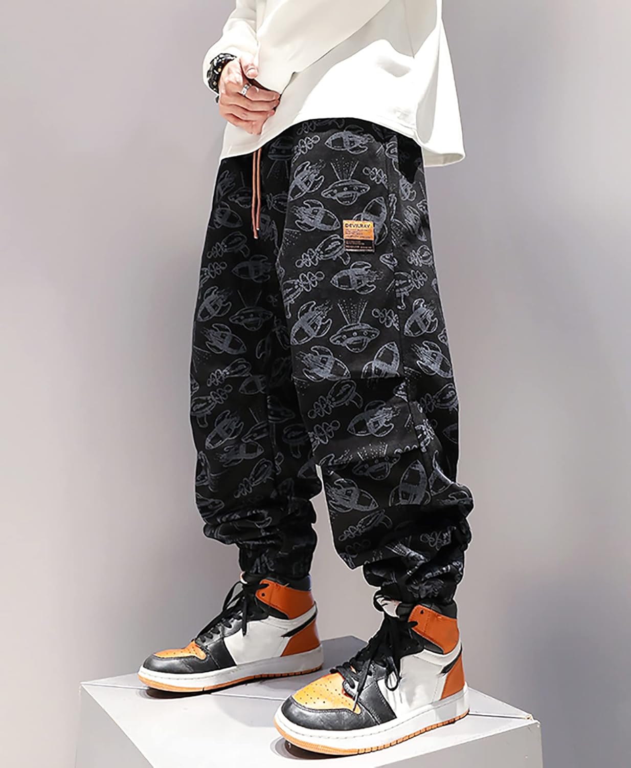 MOKEWEN Men's Jogger Pockets Ankle Athletic Ankle Cargo Pants Medium U009