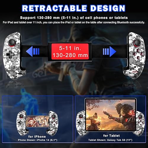 Miniatura 4 de Megadream Wireless Mobile Controller for iPad, Tablet (11"), iPhone 16151413, Android Gamepad for Galaxy Z Fold4, Galaxy Z Flip4, Galaxy S23 S22