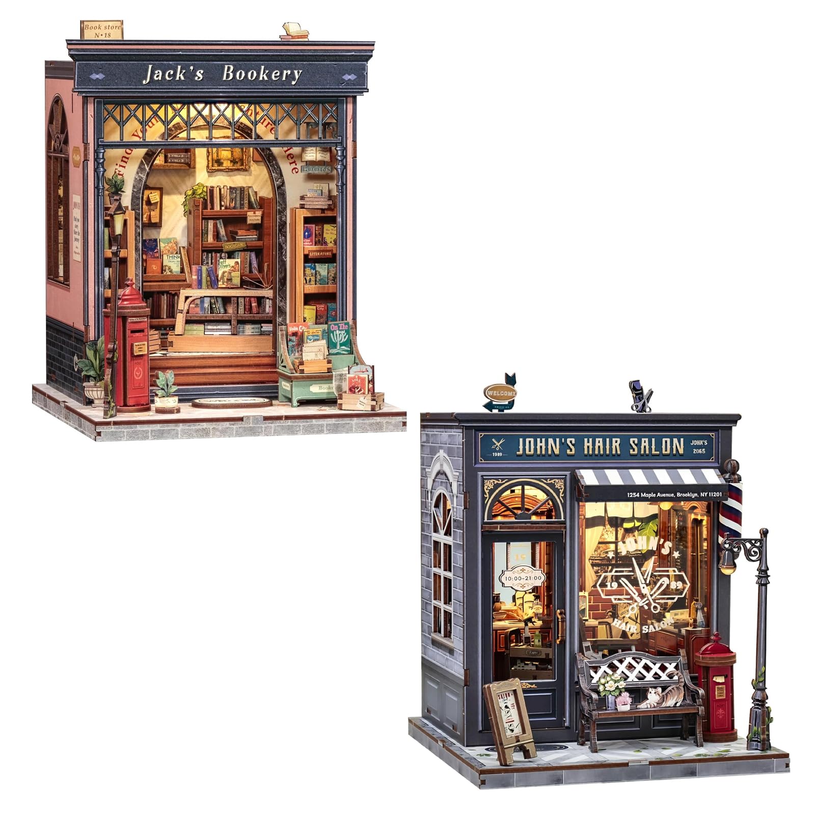 CUTEBEE Book Nook Kit - DIY Miniature House Dollhouse Kit for Adults, Booknook Hair Salon…