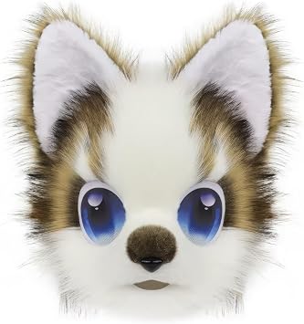 Furry Animal Mask, Plush Dog Fox Mask, Lolita Comic Party Role PlayD