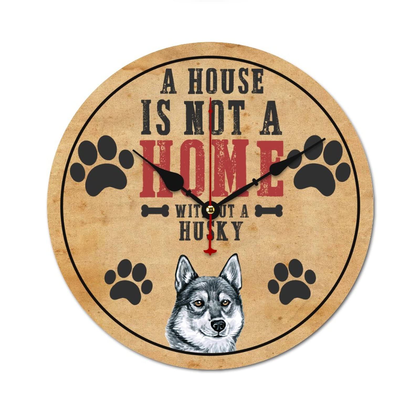 Horloge murale silencieuse Husky déco salon et cuisine