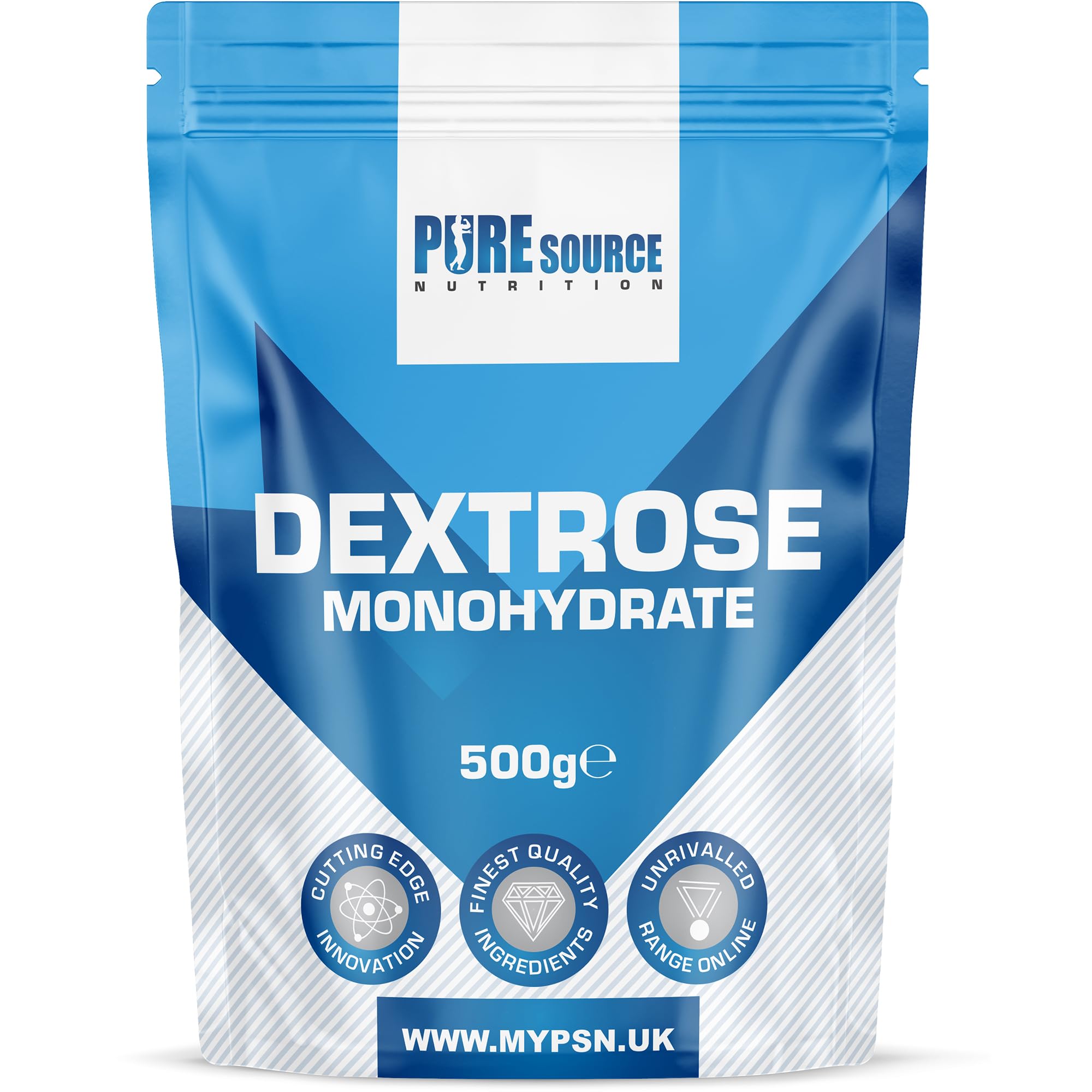 100% Pure Dextrose Powder Energy Drink Supplement Carbohydrate Powder Glucose Brewing Sugar, Wine Beer Making by Pure Source Nutrition (500g)