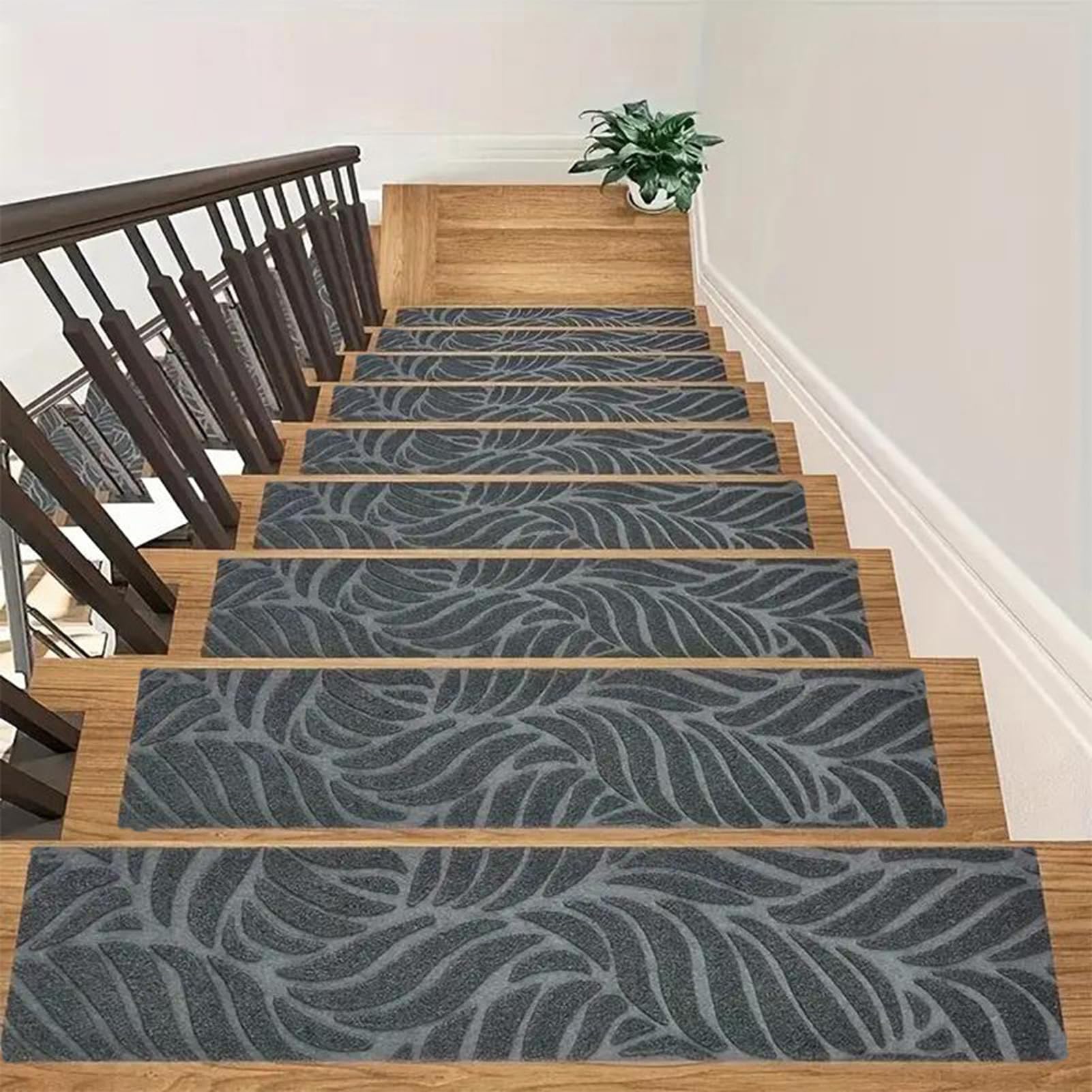 YTBHSHXZ stair treads， Stair Treads 15 Pack 8" X 30" Non-Slip Peel and Stick Runners Indoor(2)