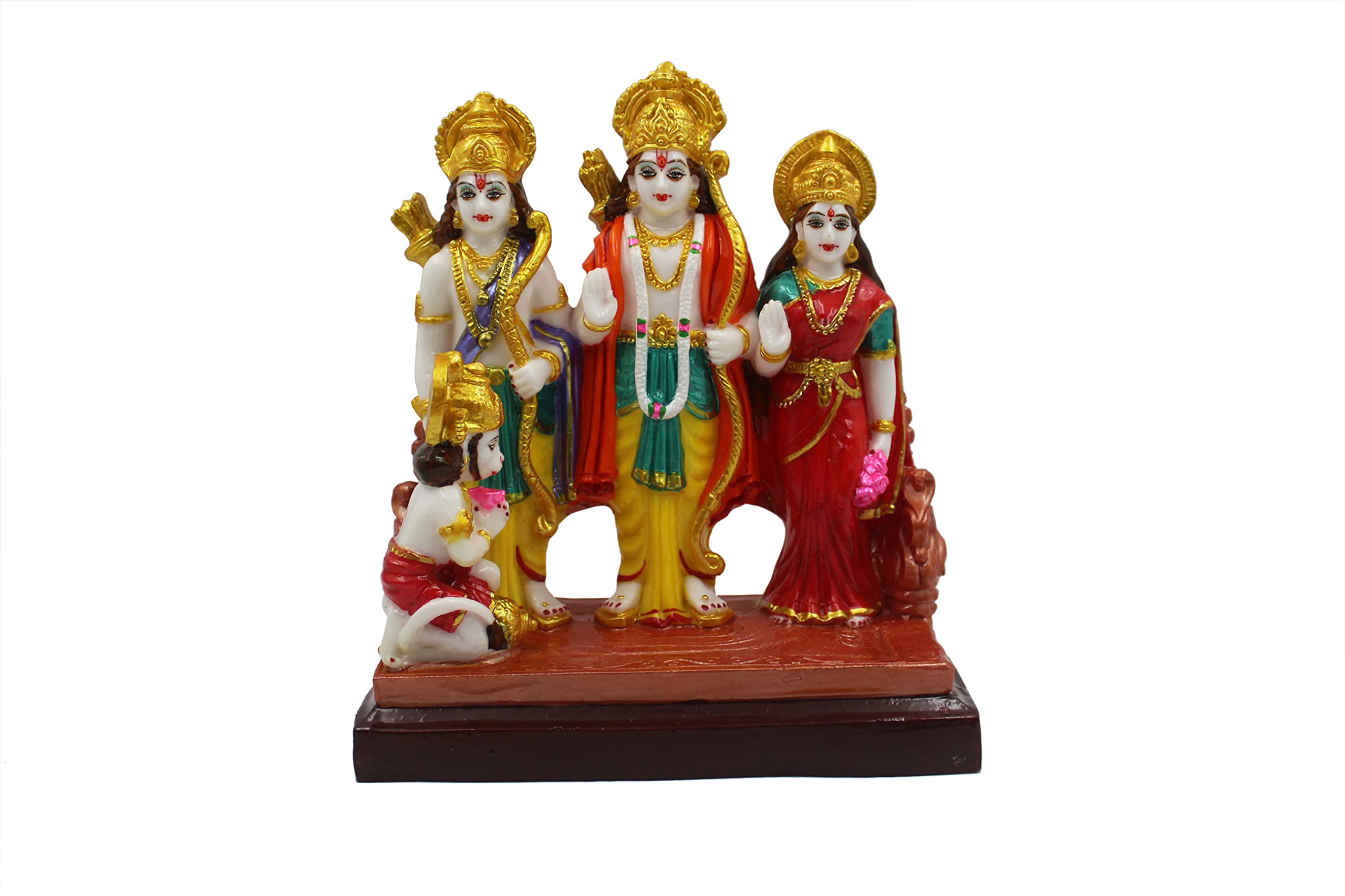 SULFAX Poly Resin Hand Made Scupluture of Ram Darbaar with Dynamic Multi Colour for Puja Room Or Home Decor (Size:-H*W*D:22*19*9.6),Multicolour(SL_R1577)