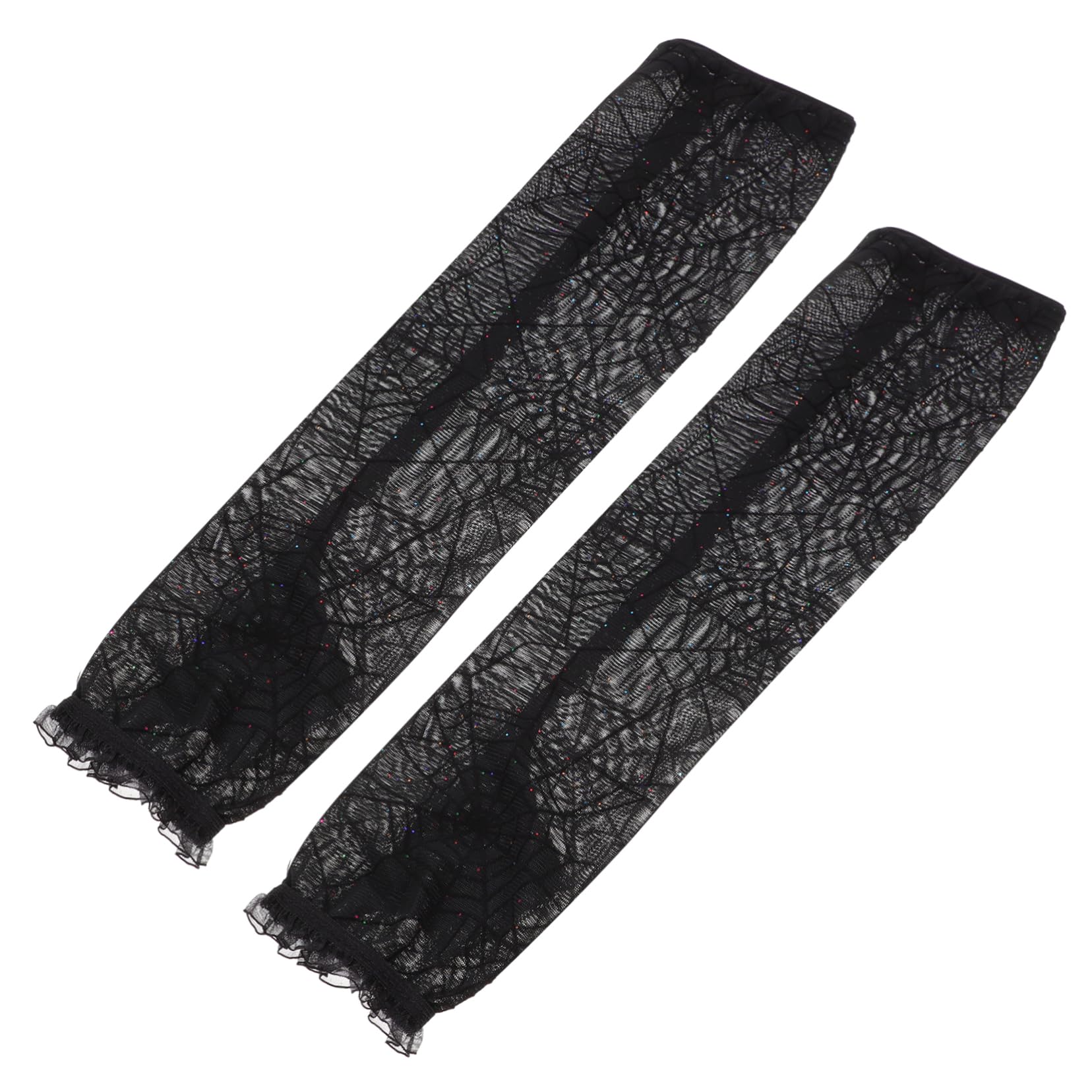 Holibanna Glowing Gloves for Halloween Design Fingerless Gloves Costume Accessories Tulle Mittens