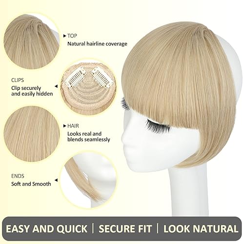 Miniatura 3 de Flequillo de pelo con clip, flequillo de pelo falso, fleco sintético con sienes, extensiones de cabello para mujer, extensiones de cabello para uso
