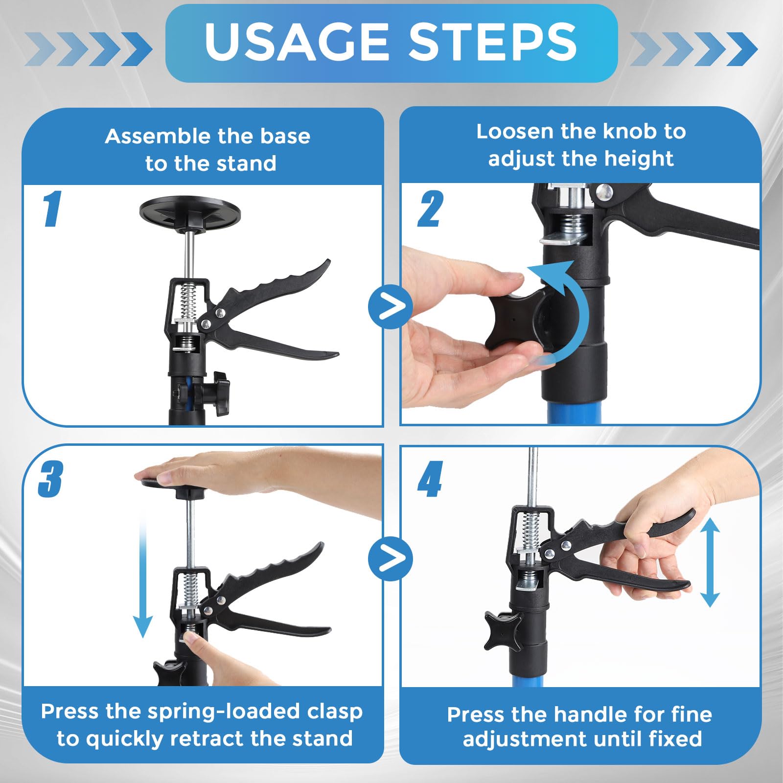 MIGUBIGU 2 Pieces Adjustable Telescopic Prop, Telescopic Support, Maximum Load Capacity 40 kg, Extension 59-115 cm - Image 3