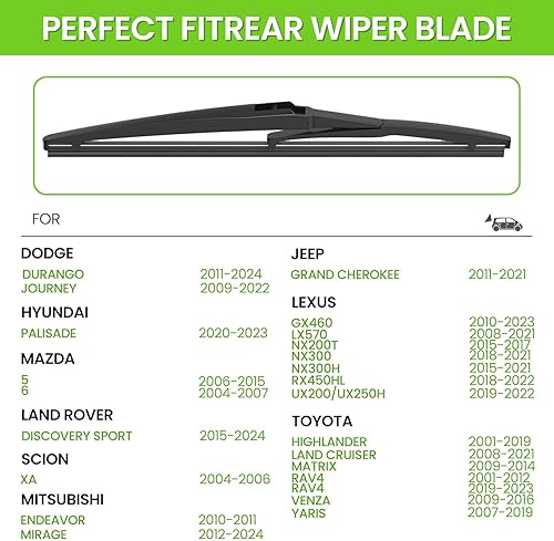 Vista 45 de PARRATI® Limpiaparabrisas de repuesto de alta calidad y desempeño de 24 y 20 pulgadas, para todas las estaciones, para Discovery Range Rover desde