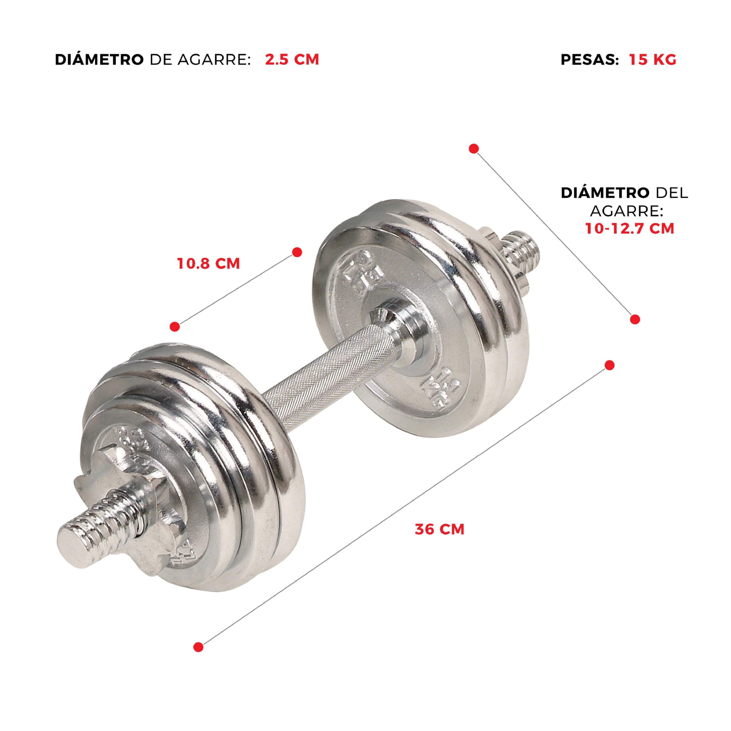 Sunny Health & Fitness Sunny Health & Fitness-Juego de Mancuernas cromadas (15 kg, Incluye Funda de Transporte), Unisex, Gris, Talla única