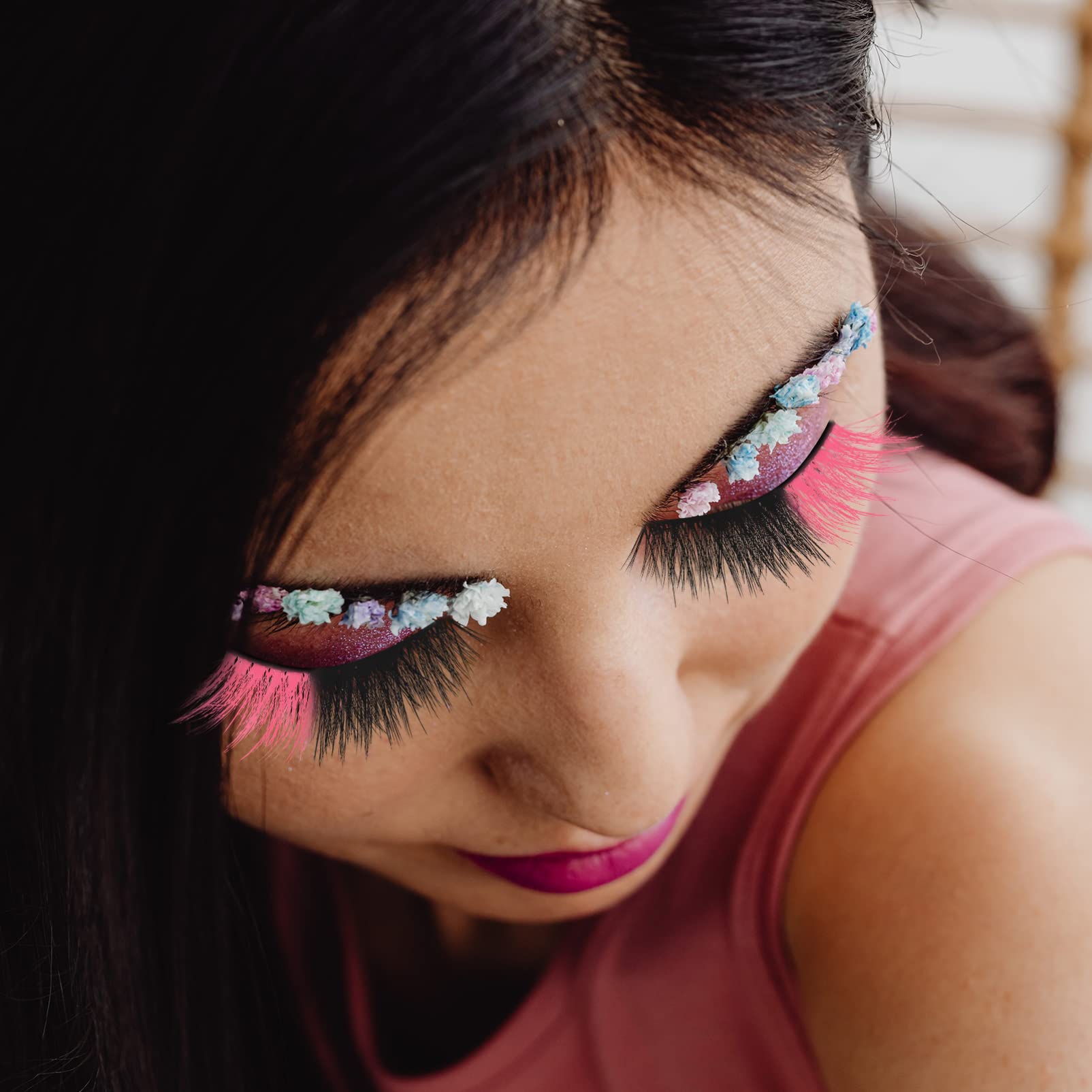 Baluue 25pares Pestañas Postizas De Color Fluorescente Extensiones De Maquillaje Reutilizable Para Bodas y