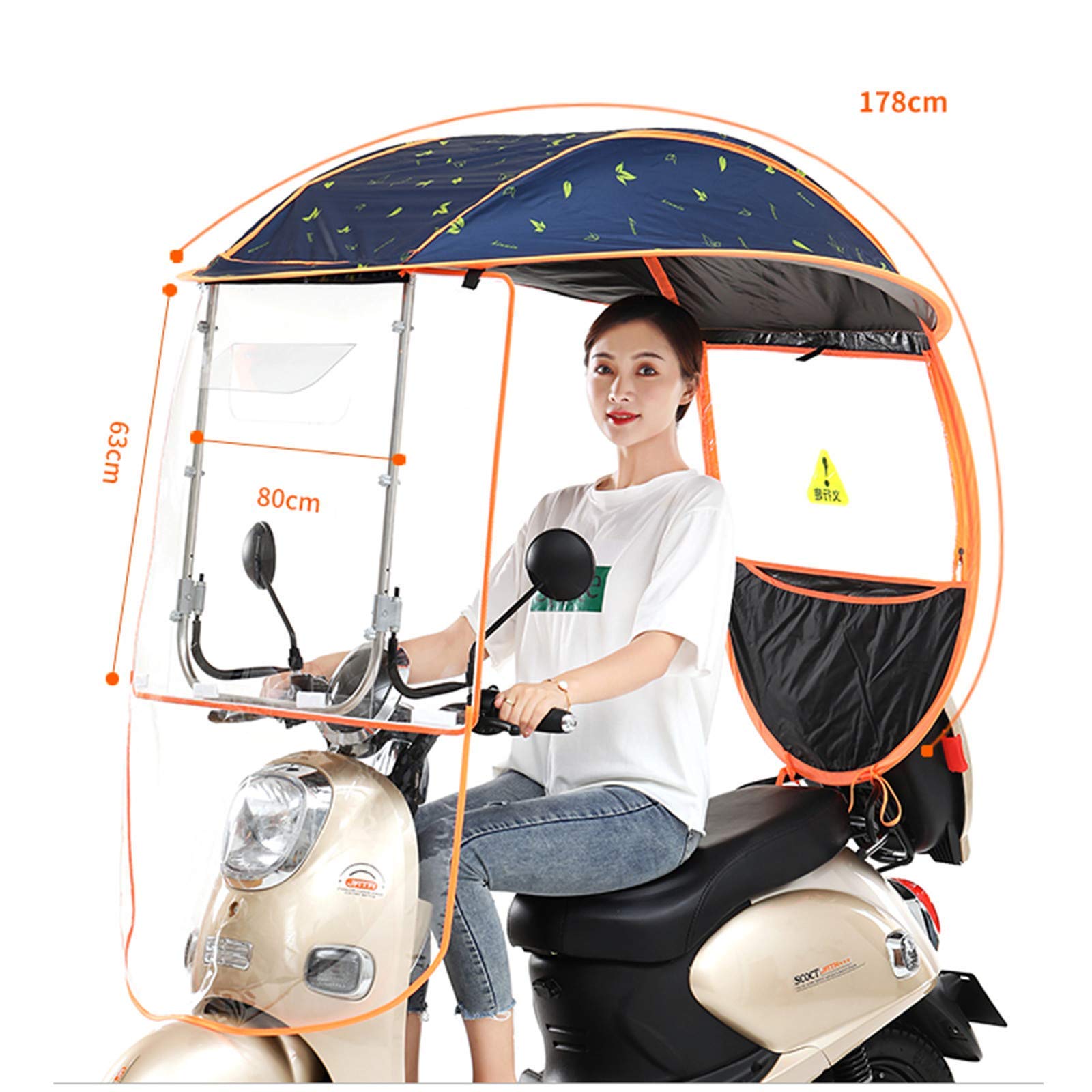 Uniwersalna osłona przeciwsłoneczna do skutera, ogólnie elektryczny baldachim do motocykla, parasol do skutera, osłona przeciwsłoneczna przeciwdeszczowa, A (C)