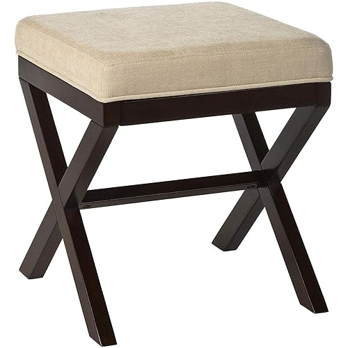 Hillsdale Morgan Upholstered Backless Vanity Stool for Make up Room or Bathroom, Espresso