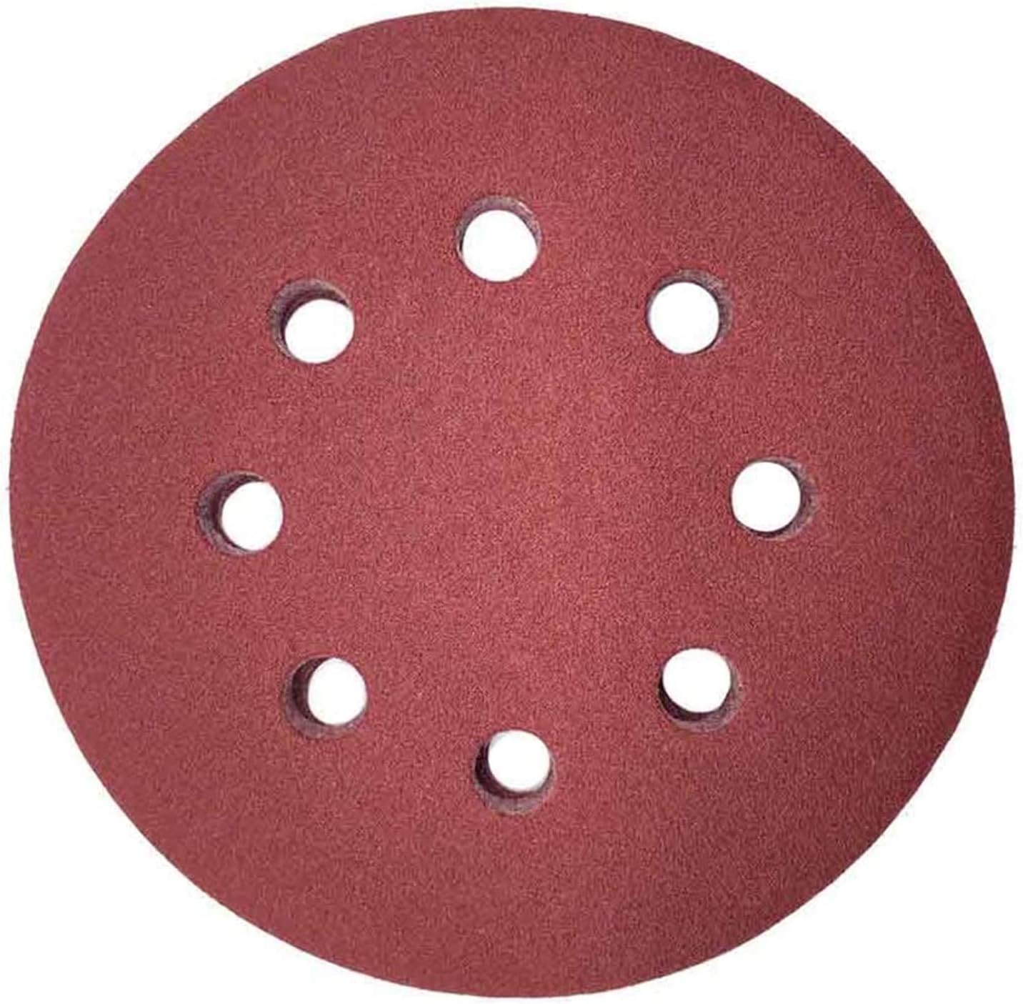 Maveek 50 Pieces 8 Holes Sanding Discs 120 Grit 5 Inch Hook and Loop Sandpaper Assortment for Random Orbital Sander