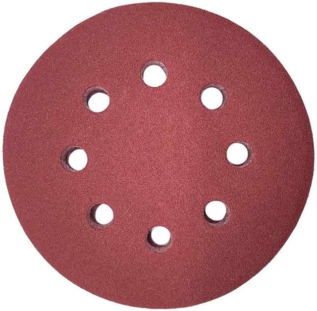 Maveek 50 Pieces 8 Holes Sanding Discs 120 Grit 5 inch Hook and Loop Sandpaper Assortment for Random Orbital Sander