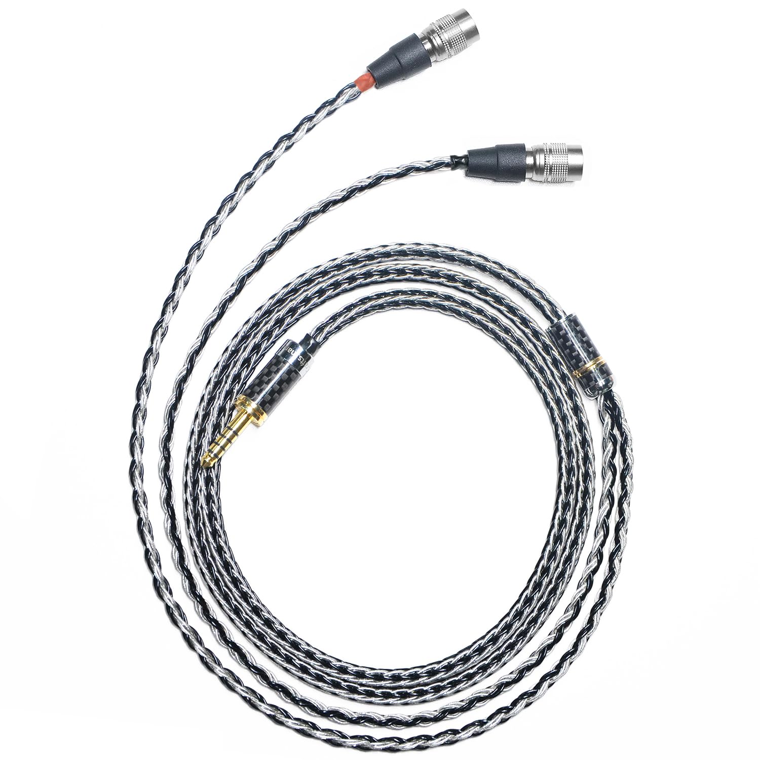 GUCraftsman Kompatibel mit Dan Clark Audio AEON 2, STEALTH, EXPANSE, E3, NOIRE XO, ETHER 2 – 16-adriges Kopfhörer-Upgrade-Kabel in 7N Einkristall-Silber/Kupfer-Mischverflechtung (4,4 mm Stecker)