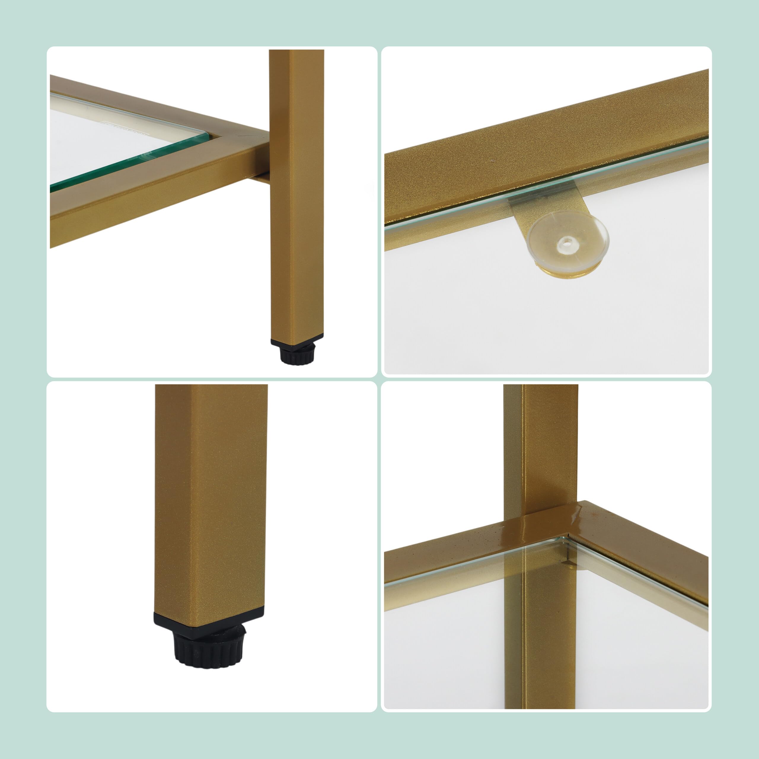 Relaxdays Consolle, HxLxP: 73 x 100 x 30 cm, Metallo, Vetro, Stretta per Ingresso, Tavolo con 3