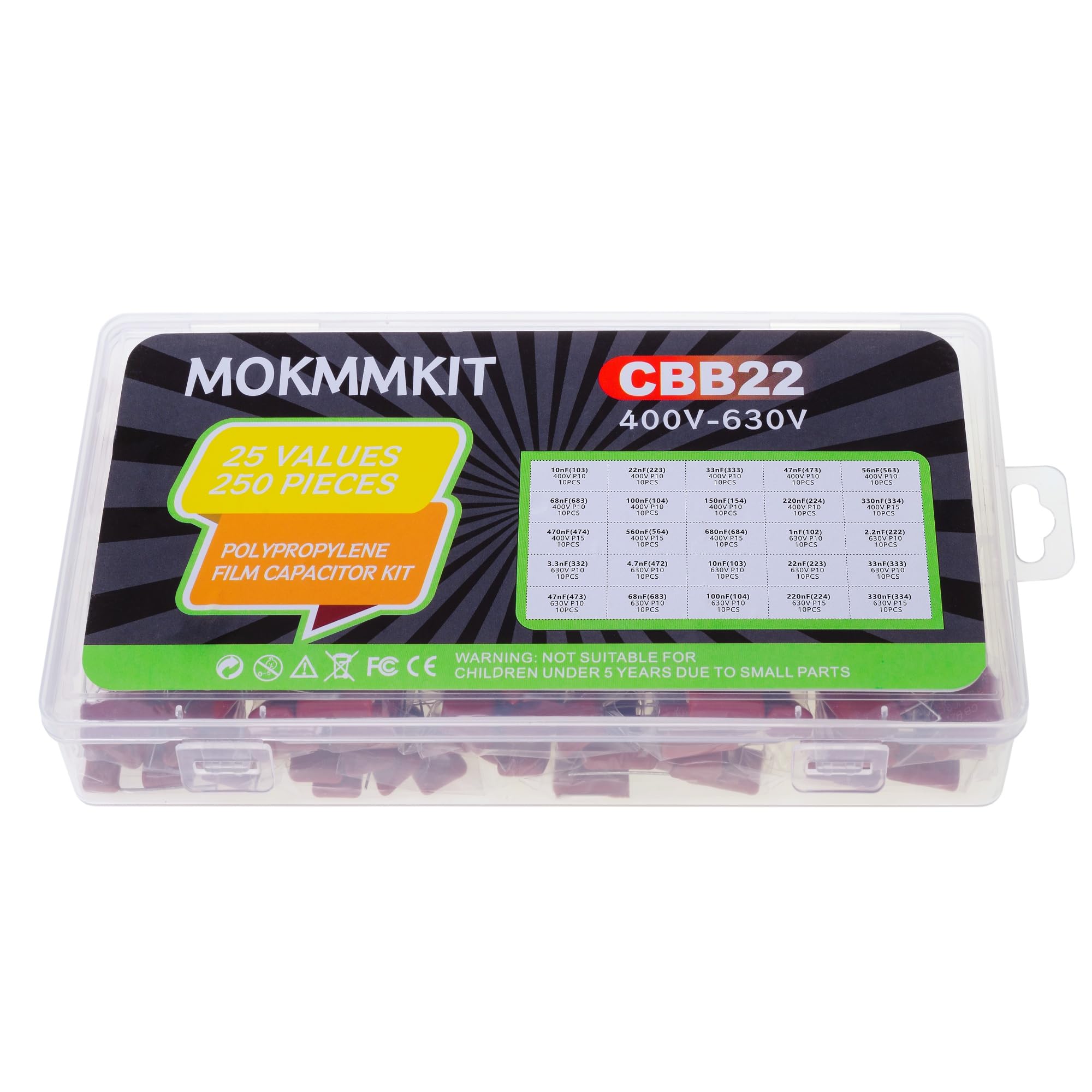 Cbb22 Snapklik.com : MOKMMKIT 25 Values 250 Pieces Metallized Polypropylene ...