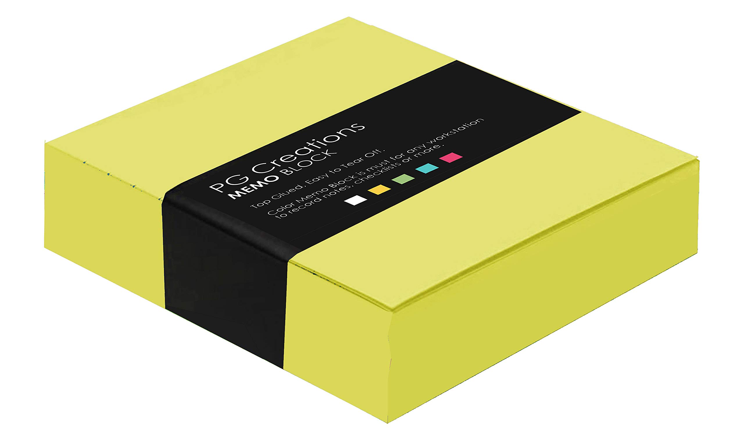 PG Creations Unruled Writing Notepad, 4.25x4.25 Inch, Small Size, Blank Plain, 58 Gsm Yellow Paper, 250 Sheets per Writing Pad, Pack of 5