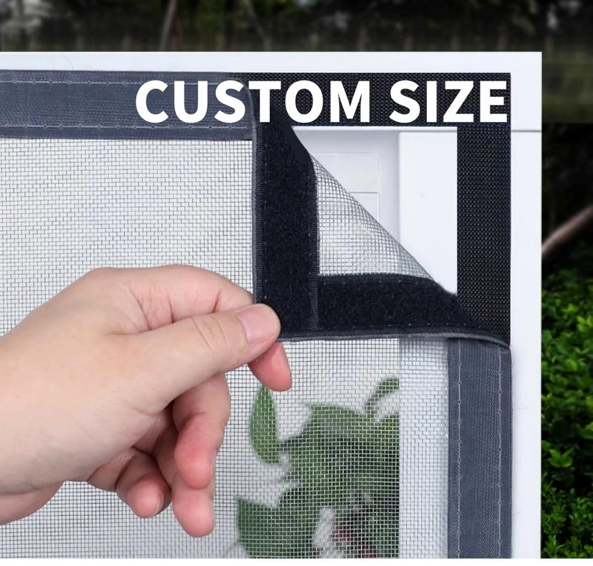 Sincera Custom Color Custom Size Window Screen With Premium Velcro, Tailor-Made Mosquito Net Replacement, Fitted Self-Adhesive Scratch-Resistant Mesh Door Magnetic Screens, Bespoke Non-Standard Size, Block Bug Flies Away