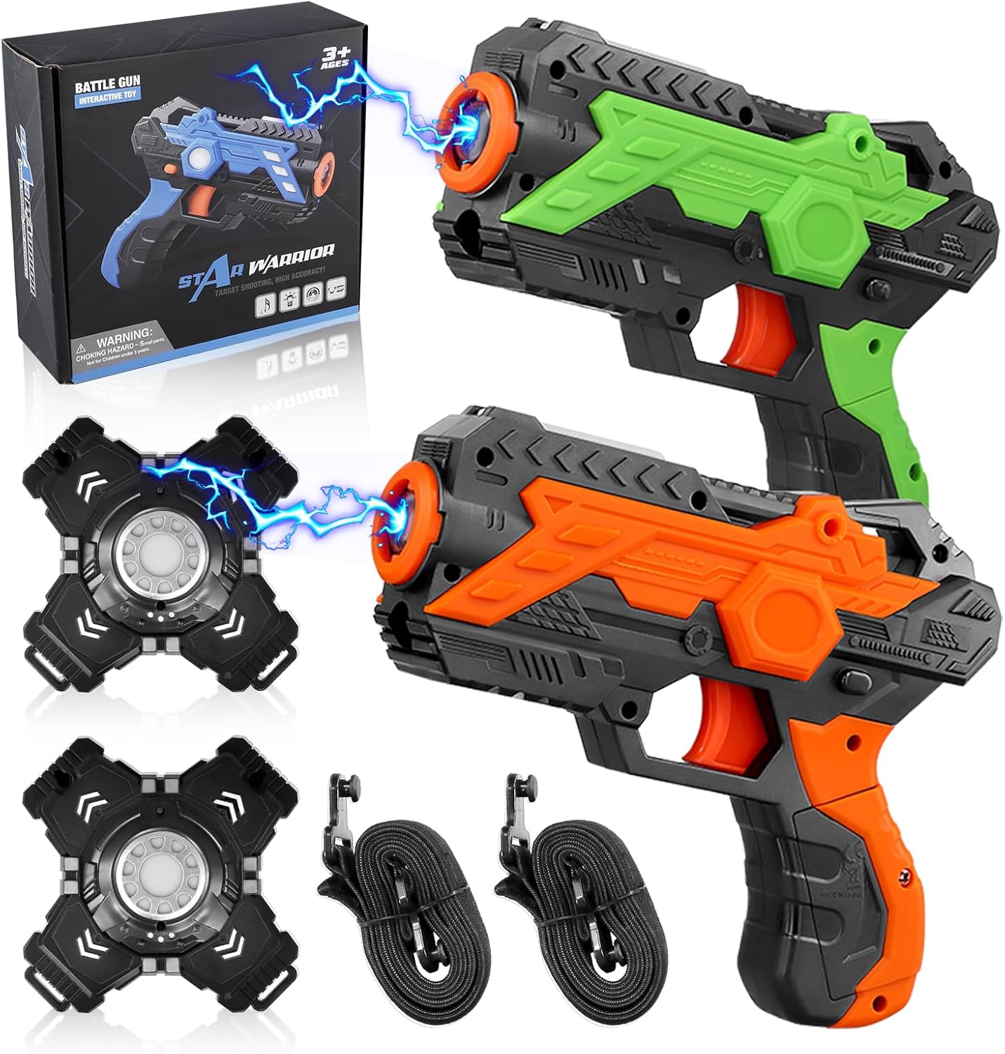 Jeu de Pistolets Laser, Jeu Laser 2 Joueurs intérieur extérieur, Lazer Game Pistolet avec Gilets
