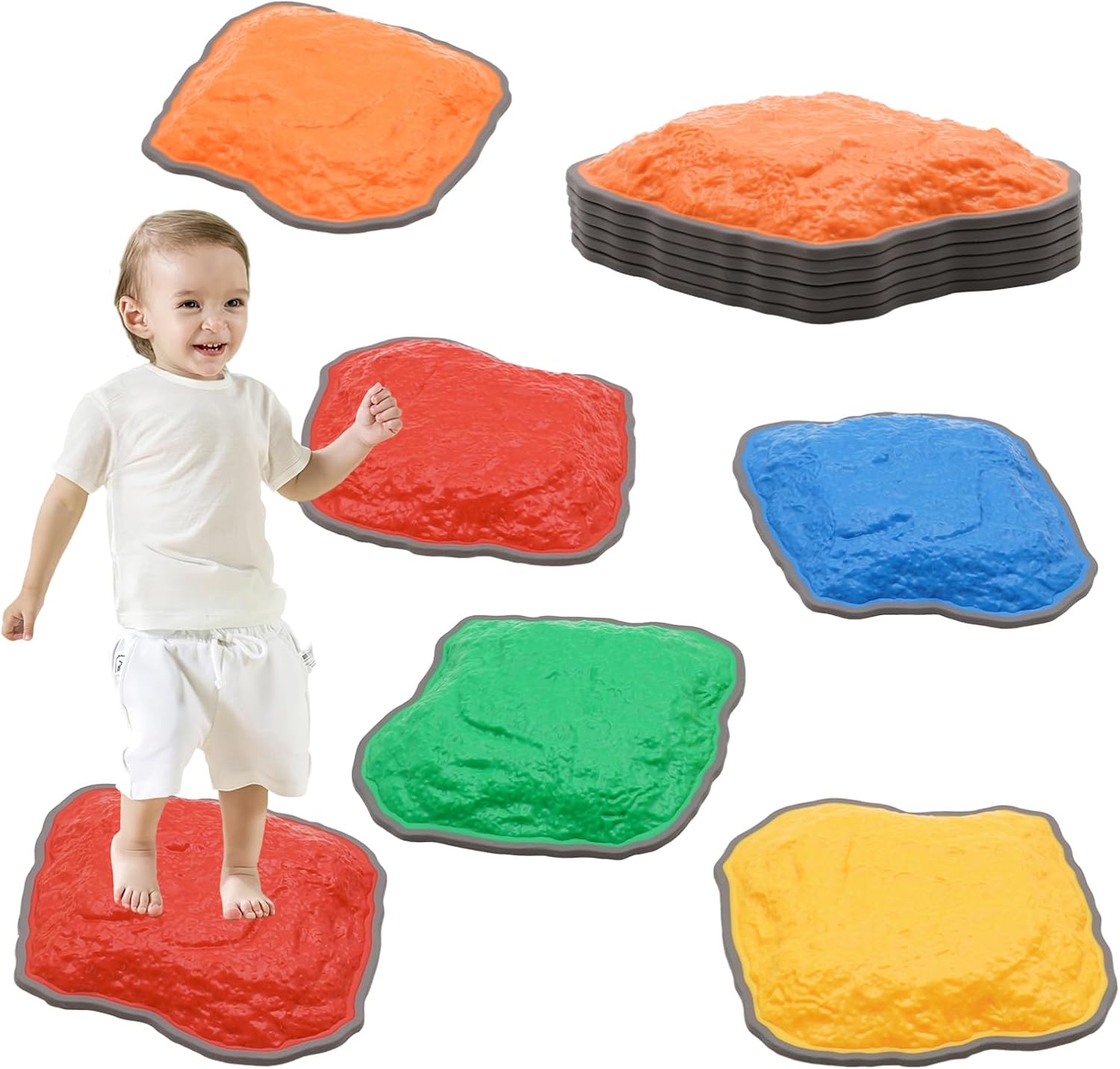6PCS Balance Stepping Stones Kids Sensory,Non Slip Stepping Stones Toddler,Kids Obstacle Course,Stacking Indoor Play Balance Toys,Outdoor Activity Equipment,Special Needs Developmental Girls Boys