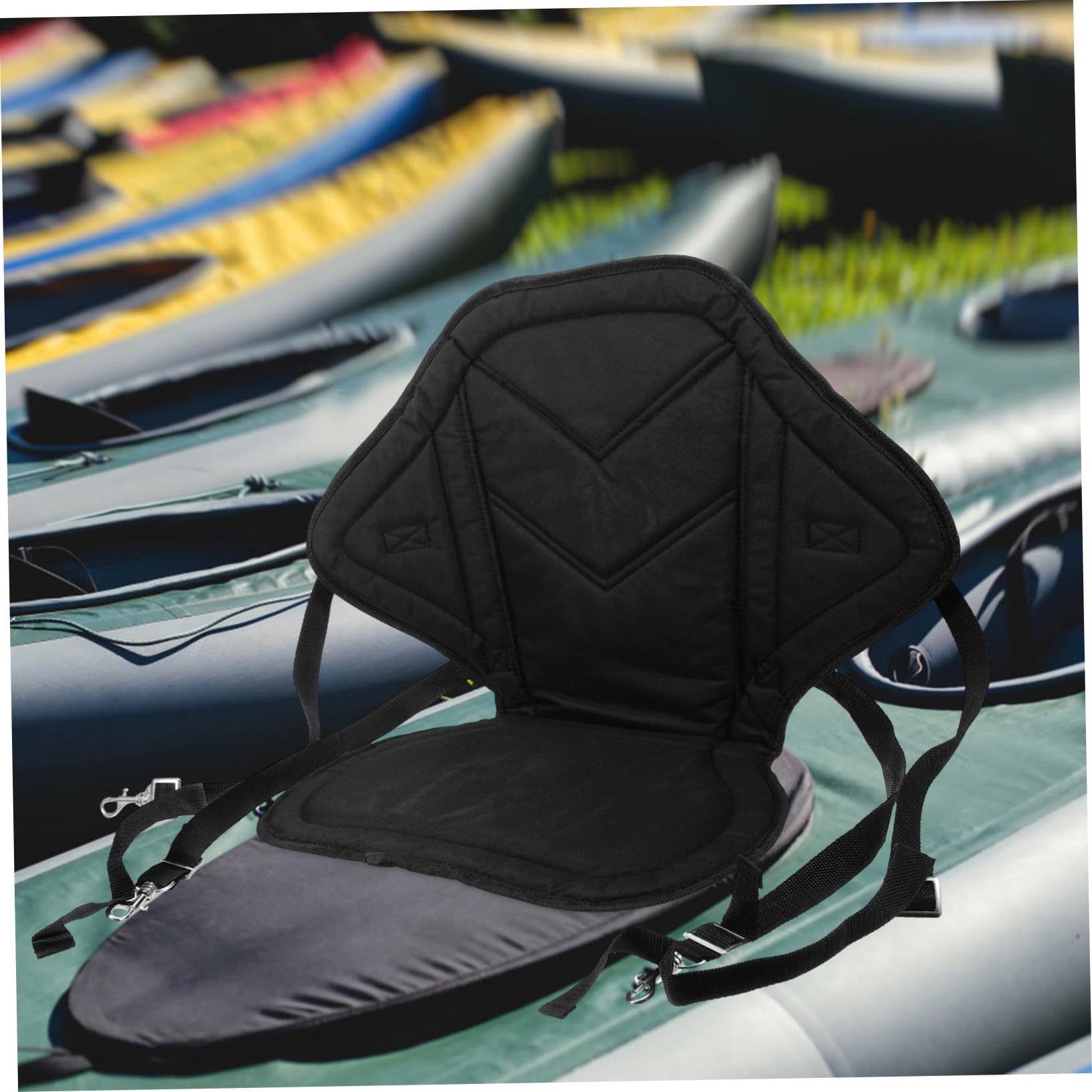 Supporto Schienale Gonfiabile per Kayak Tessuto Oxford Nero, Cuscino Comfort Riutilizzabile per attività Outdoor in Canoa